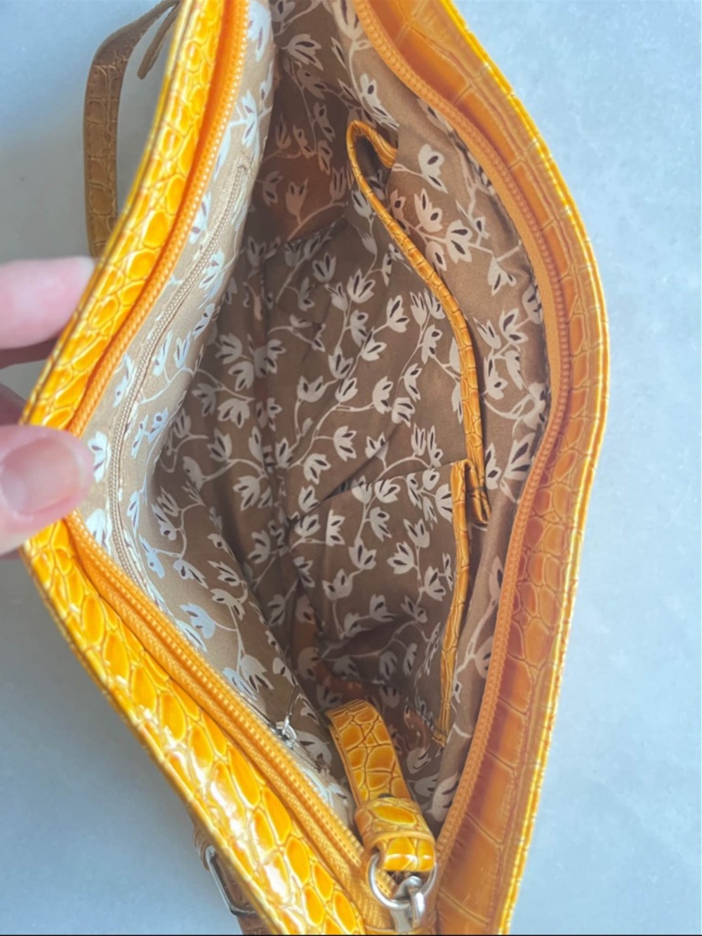 Yellow Patchwork Textured Shoulder Bag - Picture 3 of 3
